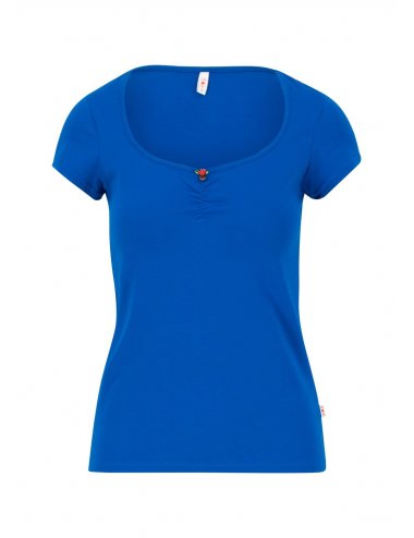 logo shortsleeve feminin Kurzarm Shirt in farbe bright blue, Gr. S