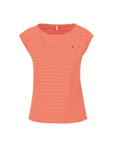 logo stripe top Ärmelloses- Shirt in farbe red tiny stripe