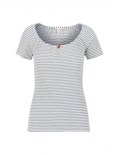 logo stripe heart t-shirt Kurzarm Shirt in farbe blue tiny stripe