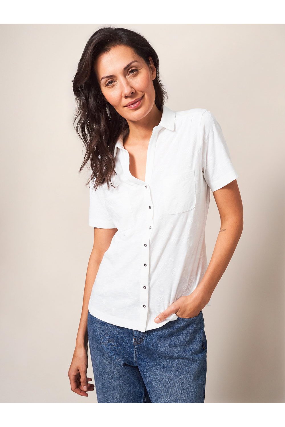 PENNY POCKET EMBROIDERED JERSEY SHIRT