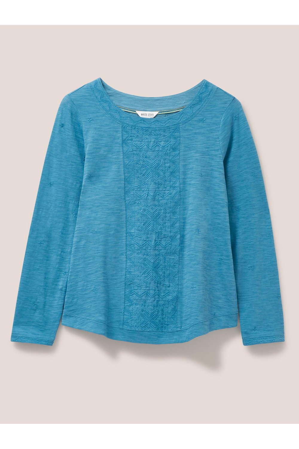 White Stuff LONG SLEEVE EMBROIDERED WEAVER in DK BLUE
