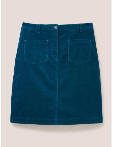 White Stuff Melody Organic Cord Skirt in DK TEAL