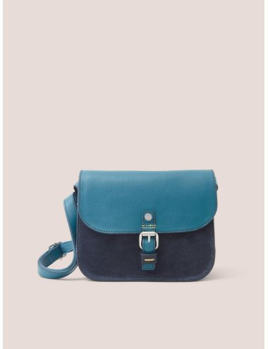 White Stuff Eve Buckle Leather Satchel in TEAL MLT