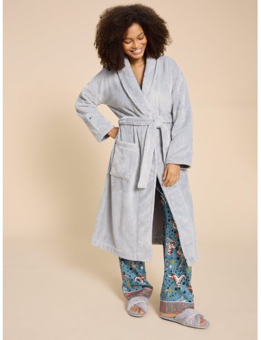 White Stuff Clover Cosy Dressing Gown 439715 in LIGHT GREY