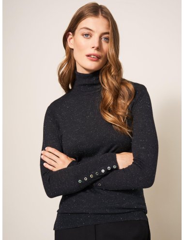 White Stuff SPARKLE ROLL NECK JUMPER 439893 in CHARCOAL GREY