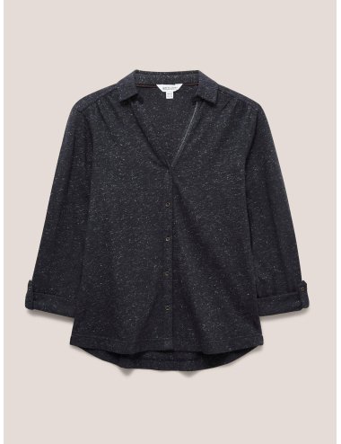 White Stuff ANNIE SPARKLE JERSEY SHIRT 439910 in CHARCOAL GREY