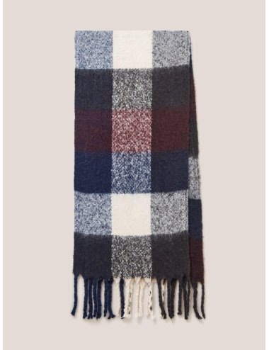 White Stuff Shelly Brushed Check Scarf 440119 in NAVY MULTI