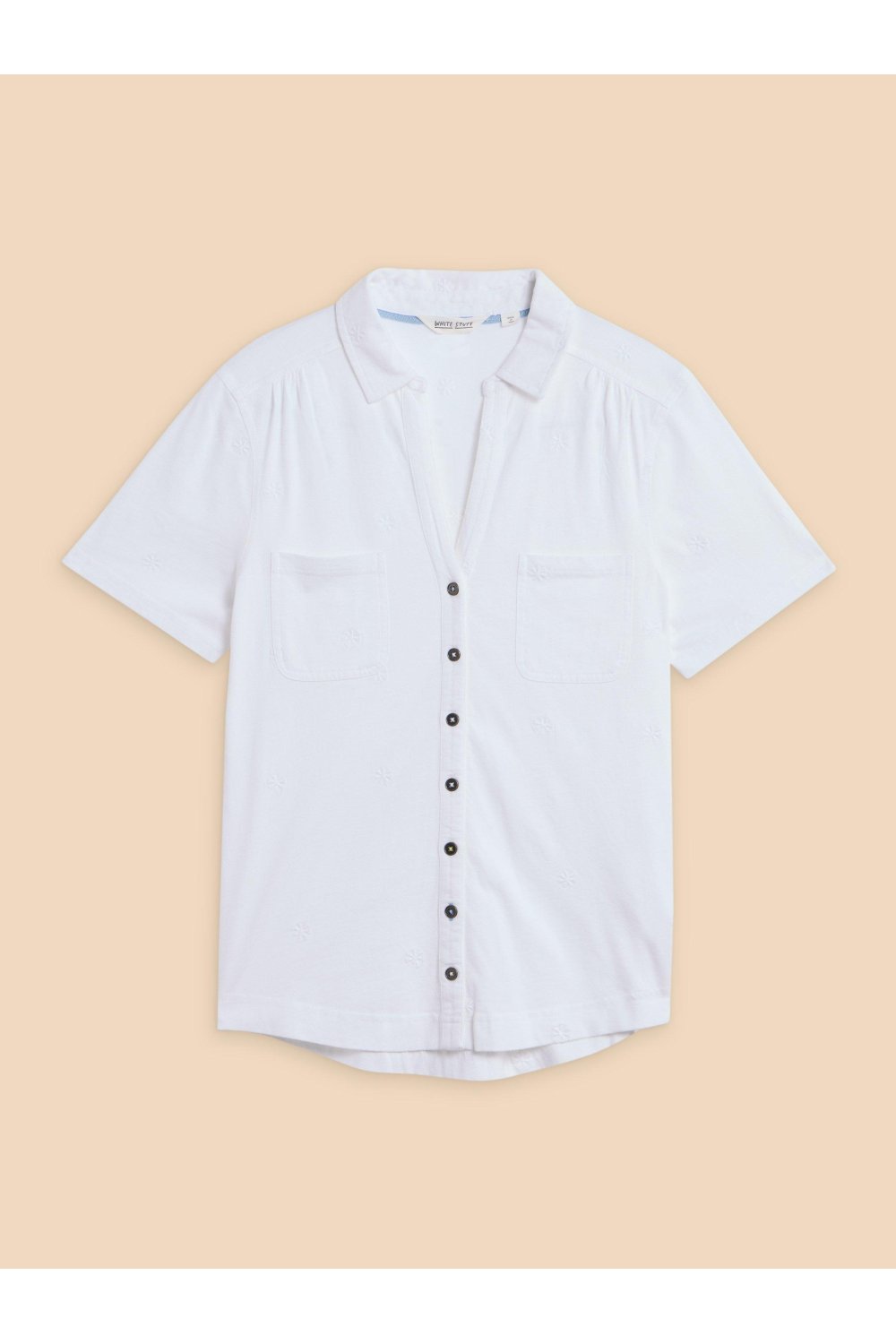 White Stuff PENNY POCKET EMBROIDERED SHIRT