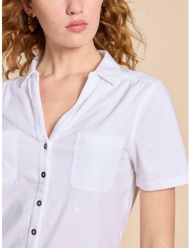 White Stuff PENNY POCKET EMBROIDERED SHIRT