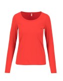 Blutsgeschwister logo round neck langarm welle in just me in red Gr. XS