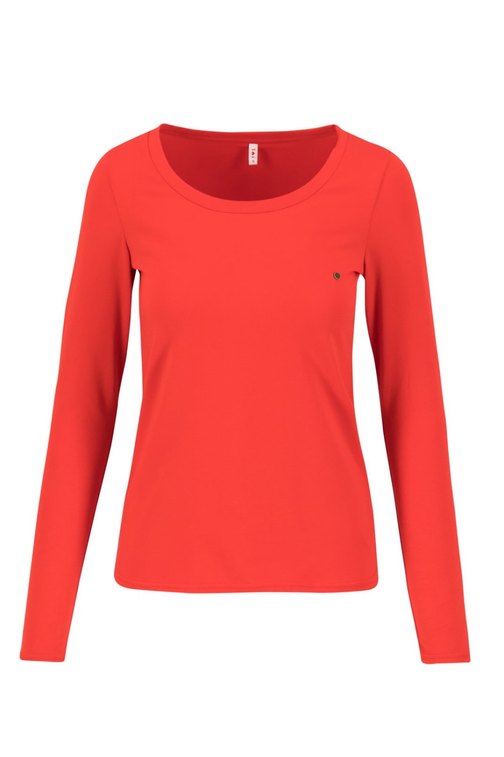 Blutsgeschwister logo round neck langarm welle in just me in red Gr. XS